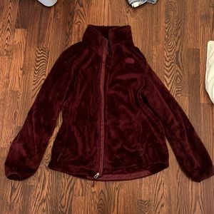 North Face Maroon Zip-up